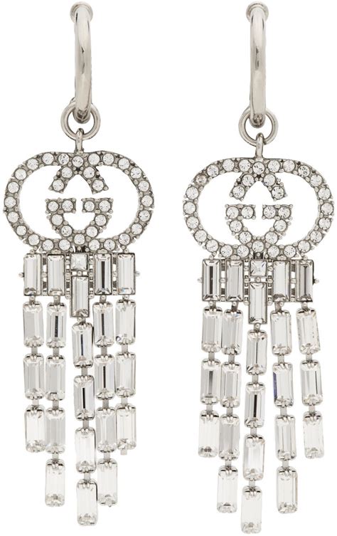 gucci dangle earrings silver|interlocking gucci earrings.